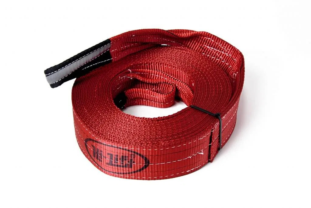 STRP-330 – HI-LIFT JACK Recovery Strap, 3 Inch Width x 30 Foot Length 30000 Pound Capacity Red Polyester With Reflect...